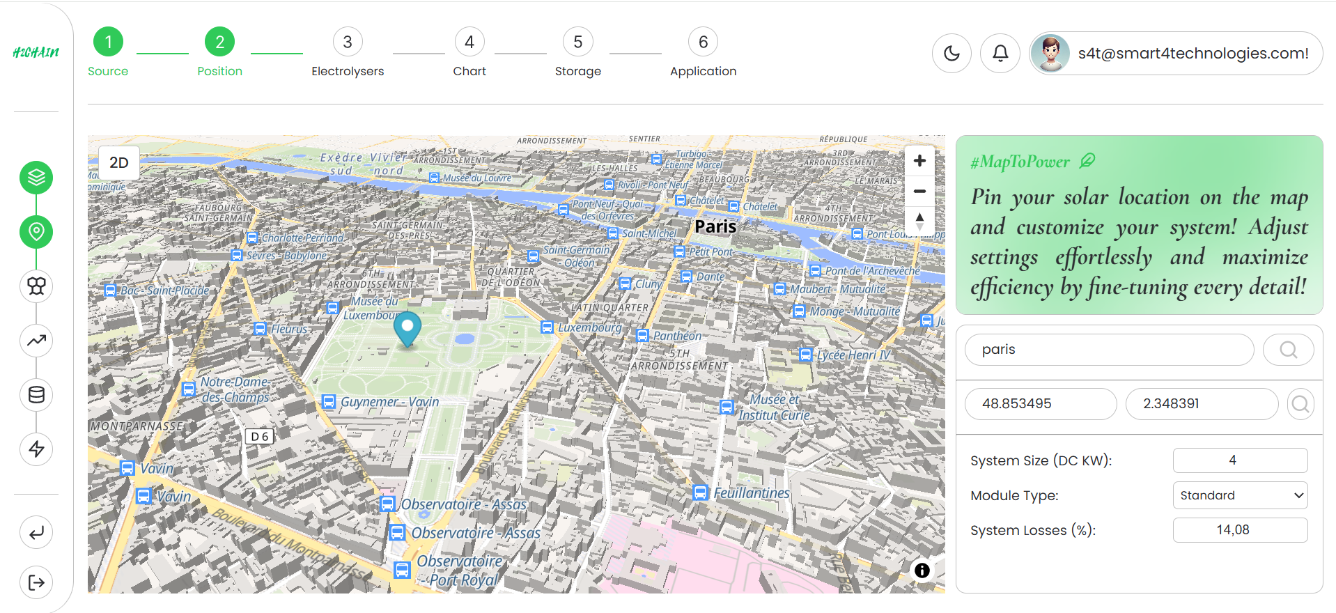 Figure 4: Interactive map for site selection.
